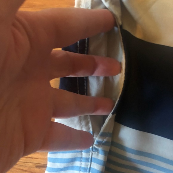 Volcom Board Shorts Men`s Size 38 Pockets Mod Tech Swim Trunks Tan Blue. - Picture 3 of 4